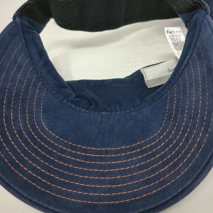 Nike Visor Blue One Size Contrast Stitching Embroidered Swoosh Athletic Golf Hat