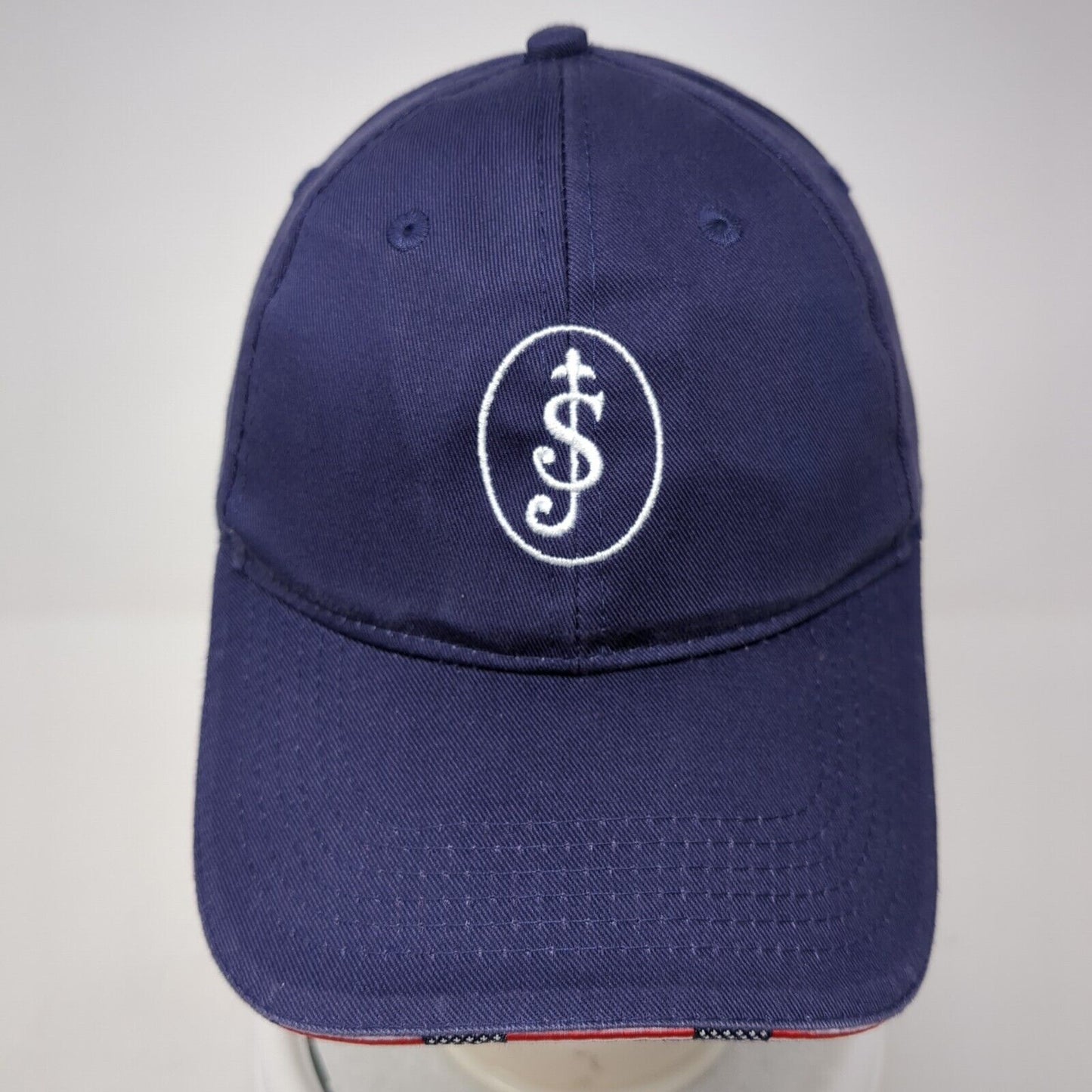 Port Authority Strapback Hat Blue One Size Embroidered Logo Adjustable