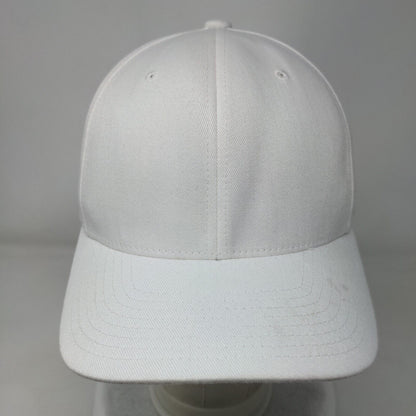 Flexfit Fitted Hat White Size L/XL Vented Holes 6 Panel Blank Yupoong