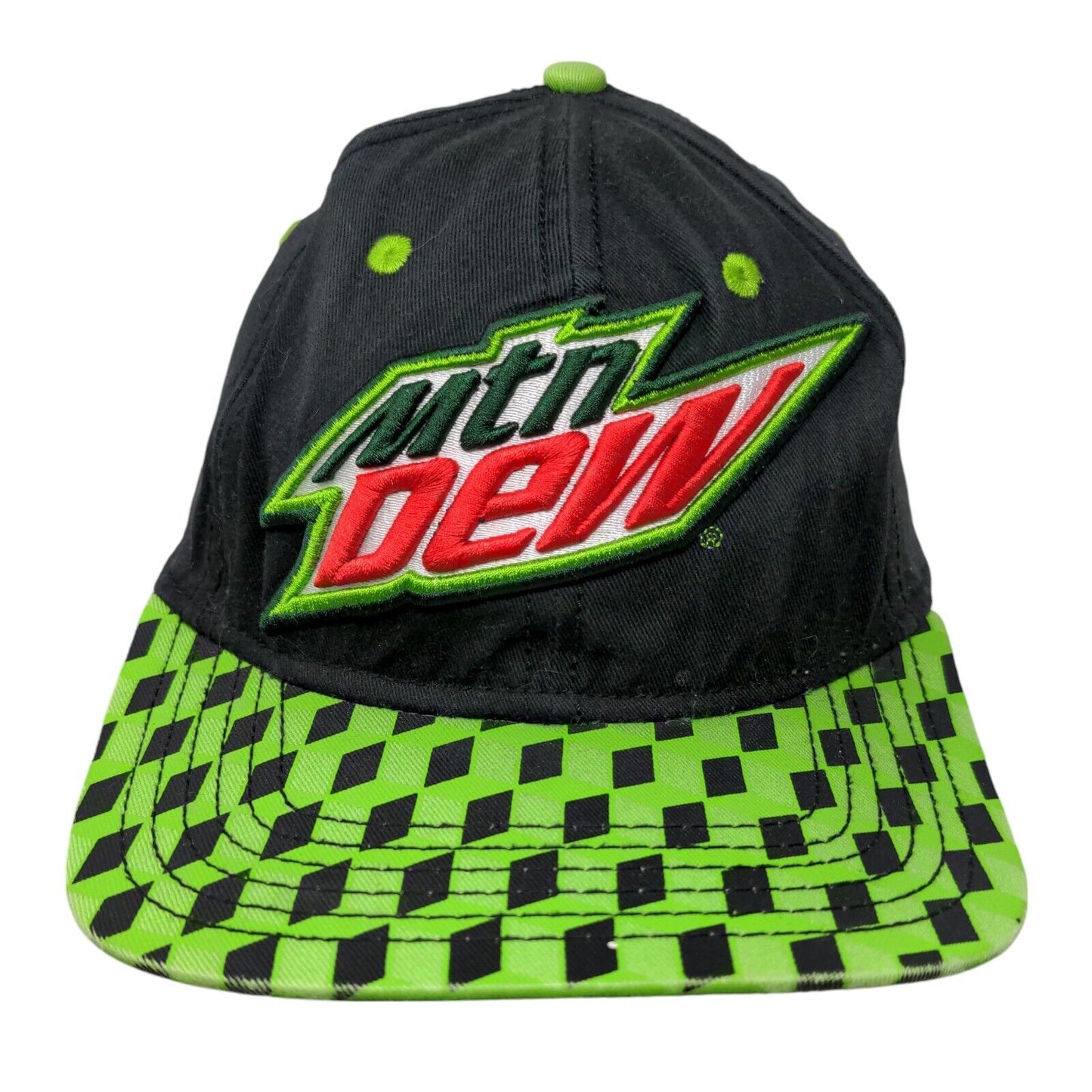 Mountain Dew Snapback Hat Multicolor One Size Adjustable Embroidered 6 Panel