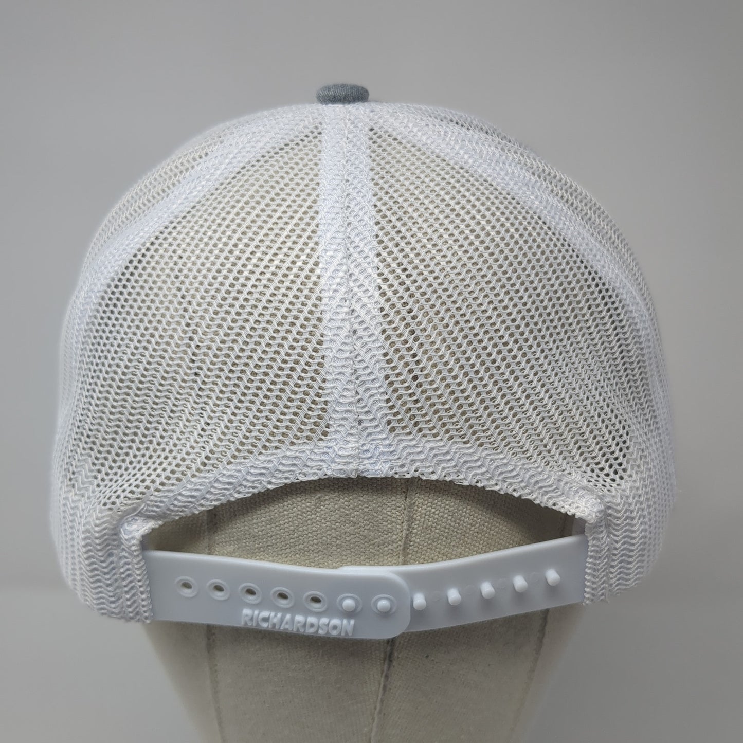 Game Inc Leather Patch Snapback Trucker Hat Gray One Size Mesh Back