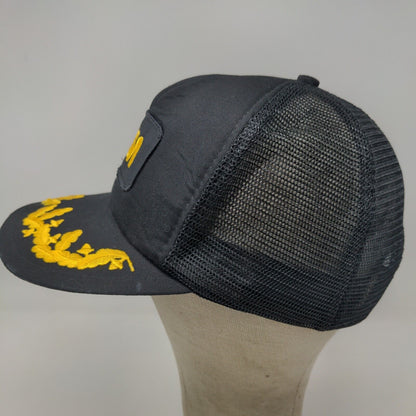NASA Men's Snapback Mesh Back Hat Black Embroidered Scrambled Eggs Spaceport USA