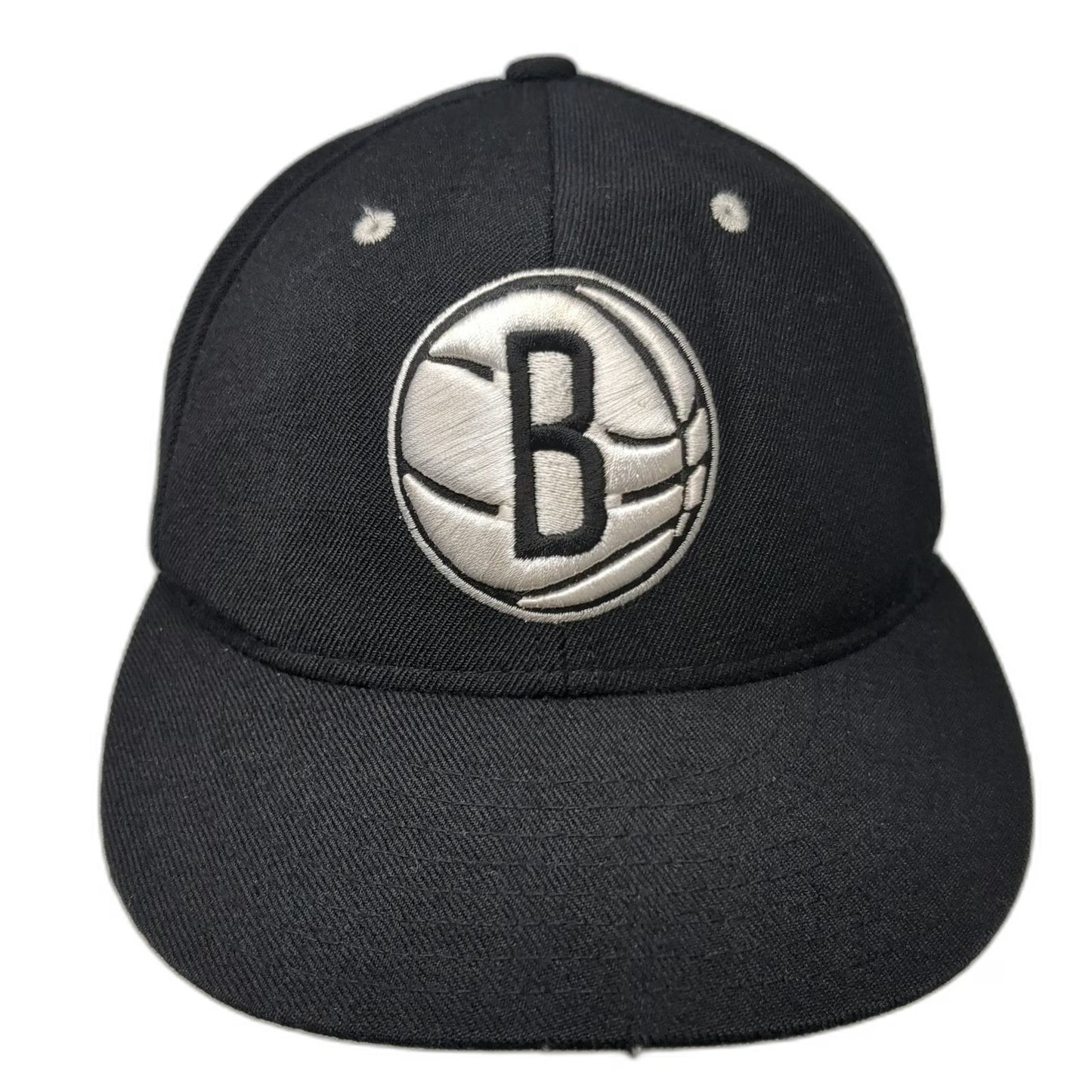 Adidas Brooklyn Nets NBA Baseball Cap Black 7 1/4 100% Wool Fitted Trefoil Hat