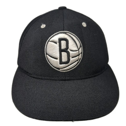 Adidas Brooklyn Nets NBA Baseball Cap Black 7 1/4 100% Wool Fitted Trefoil Hat