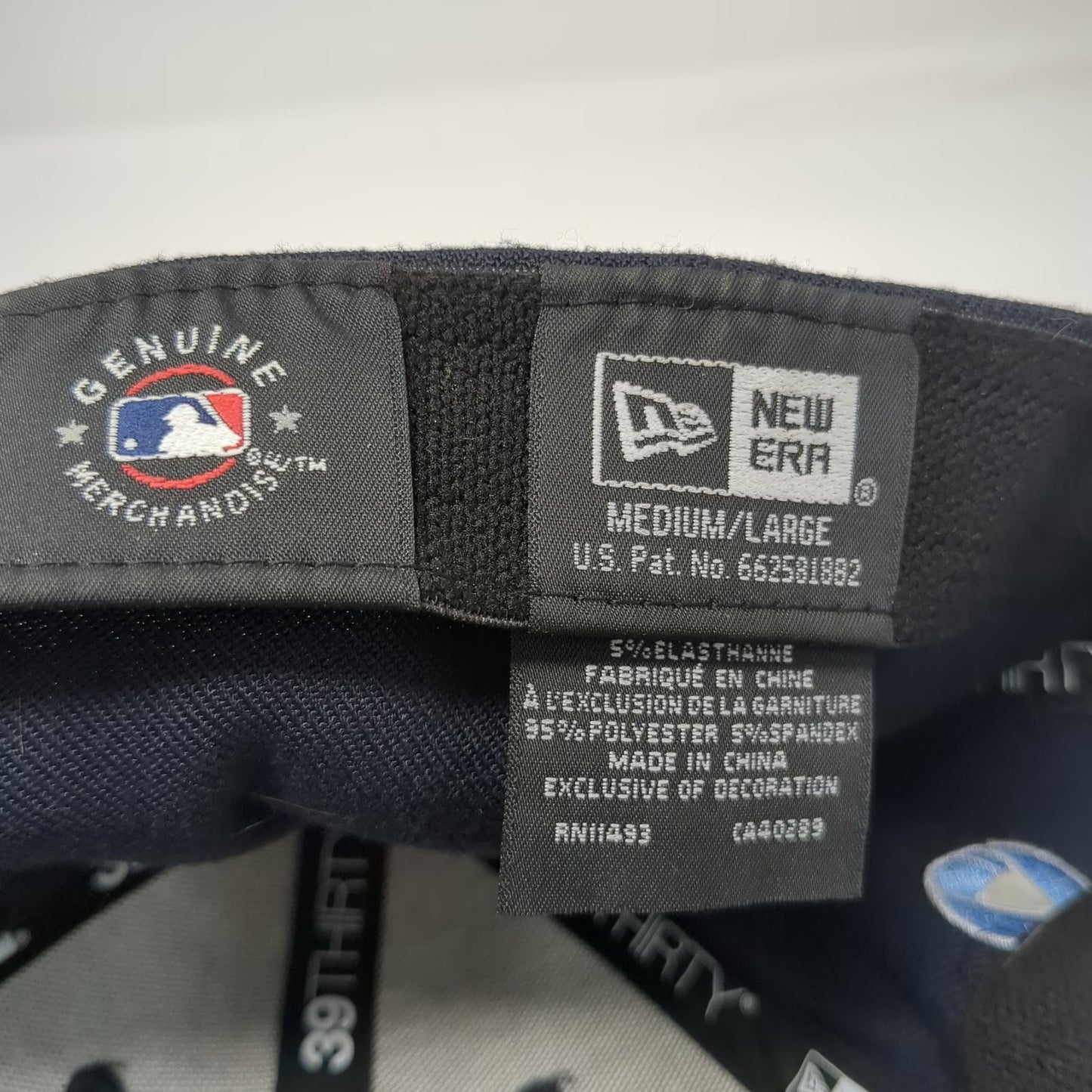 Boston Red Sox MLB New Era Baseball Cap Blue L 39THIRTY Stretch Fit Ribbon Hat