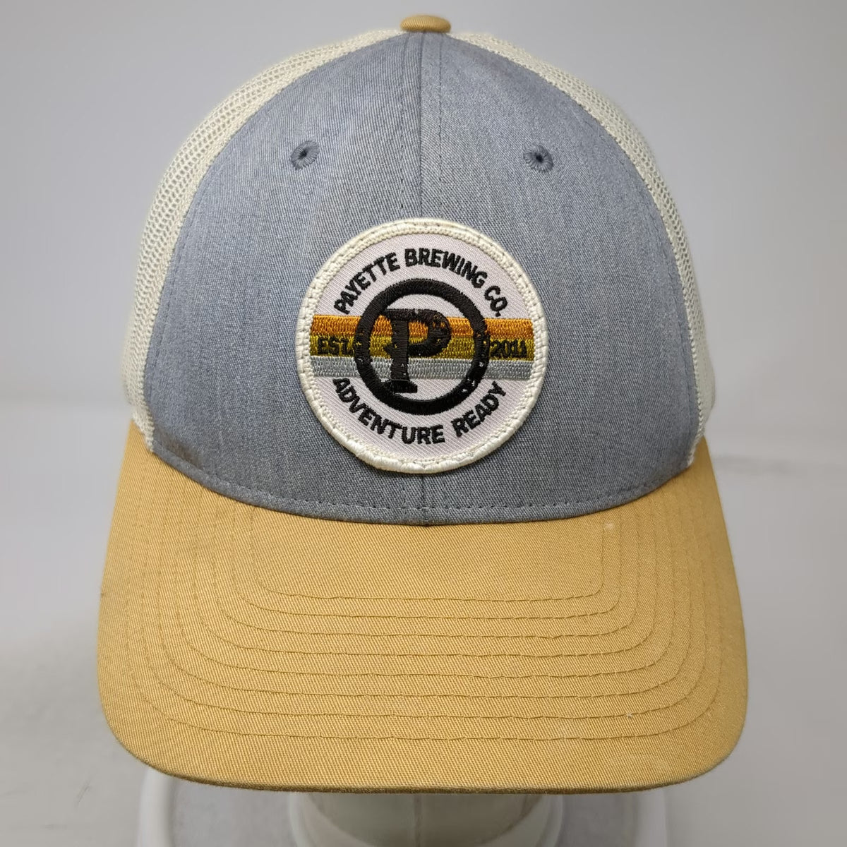 Richardson Trucker Hat Gray Yellow Payette Brewing Co Adventure Ready Snapback L