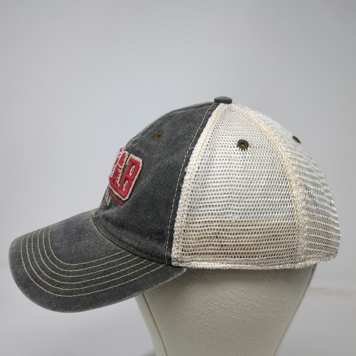 Legacy Trucker Hat Gray One Size Mesh Back Snapback Moab Utah Red White Green