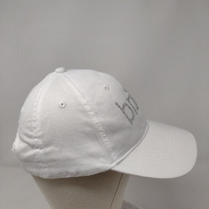 Rhinestone Bride Strapback Hat White OSFM Adjustable Vented Holes 6 Panel UMG