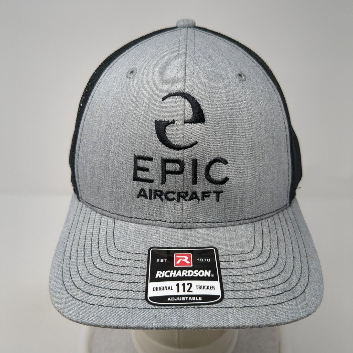 EPIC Aircraft Snapback Trucker Hat Gray OS Adjustable Mesh Back Richardson