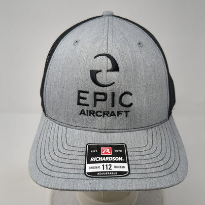 EPIC Aircraft Snapback Trucker Hat Gray OS Adjustable Mesh Back Richardson