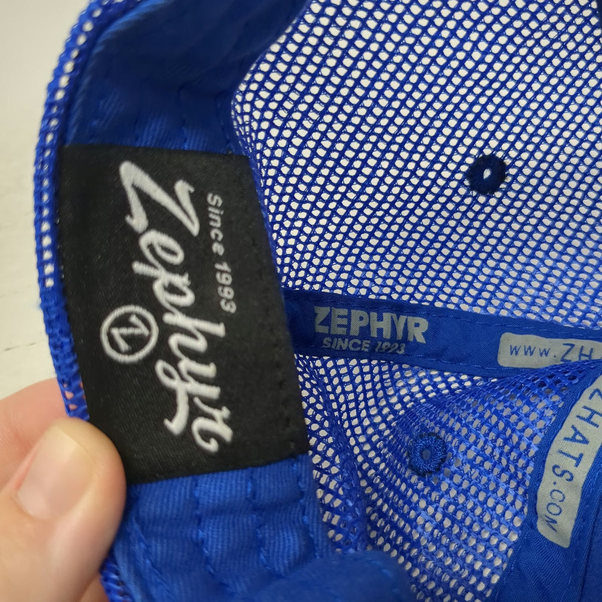 Zephyr Blue Trucker Hat One Size Idaho Fish Patch Mesh Back Snapback Adjustable