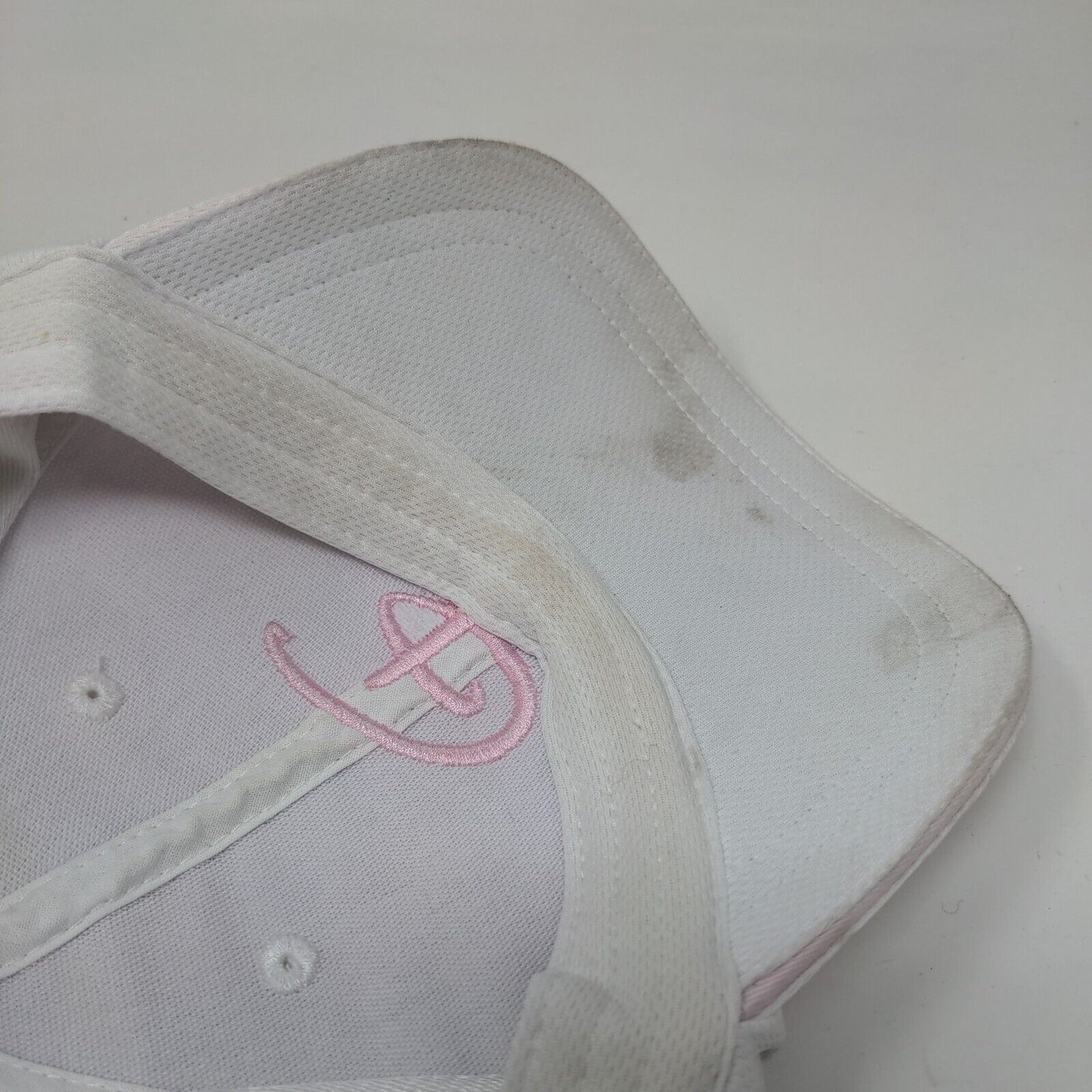 Disney Pink Logo Strapback Hat White Adult Embroidered Adjustable 6 Panel