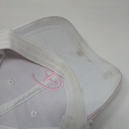 Disney Pink Logo Strapback Hat White Adult Embroidered Adjustable 6 Panel