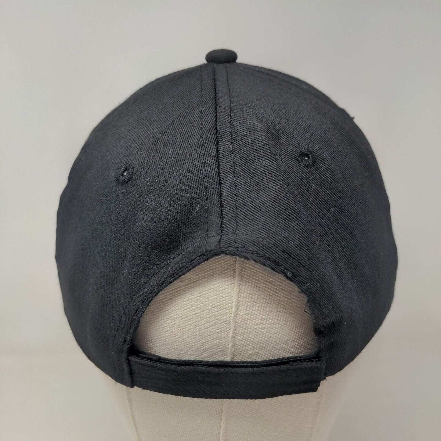 Unbranded Men's Strapback Hat Black Polyester Cotton Blend Blank