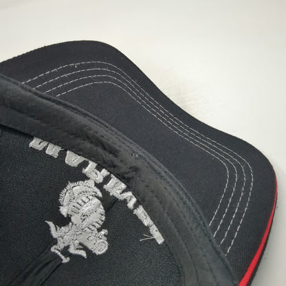 Snapback Black Hat One Size US Marines Made In USA Red Sandwich Brim Gray Stitch