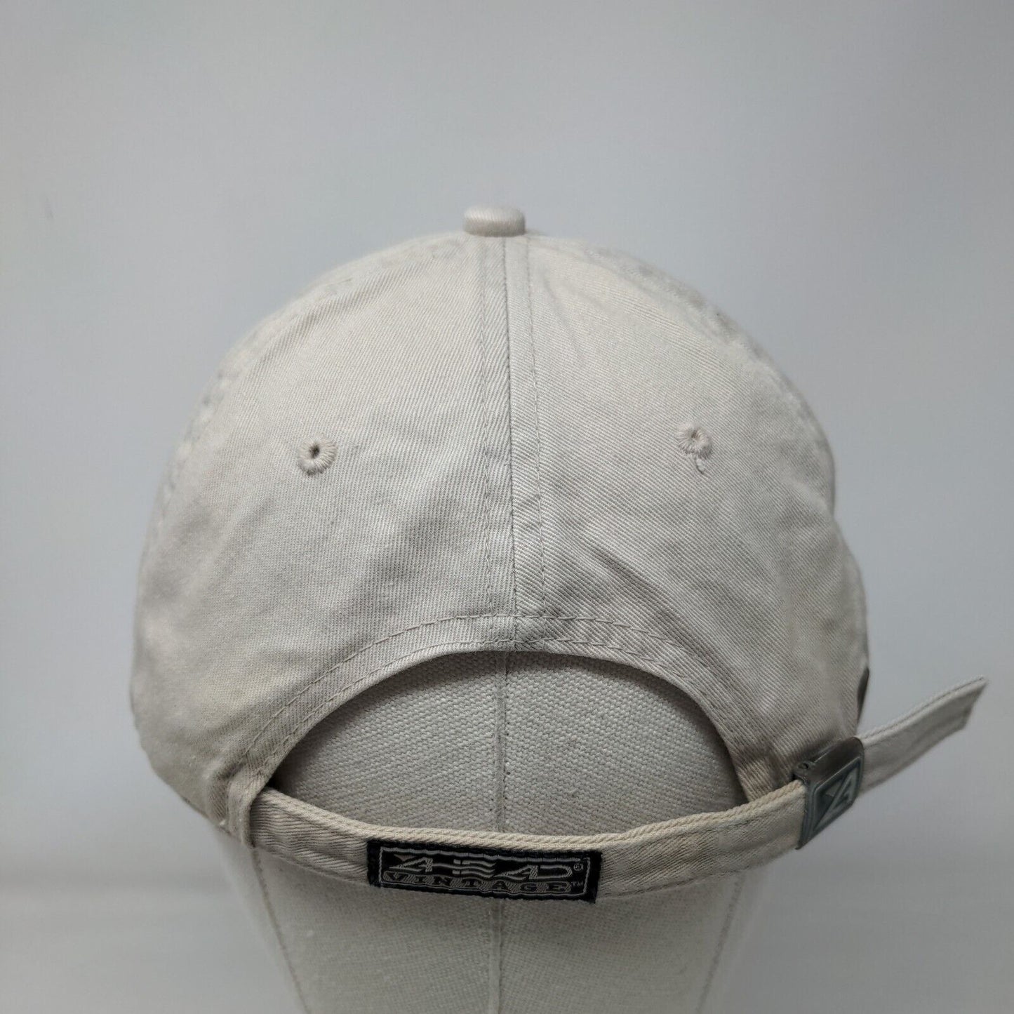 Ginn Open Slideback Hat Tan One Size Classic Cut Embroidered Ahead Vintage