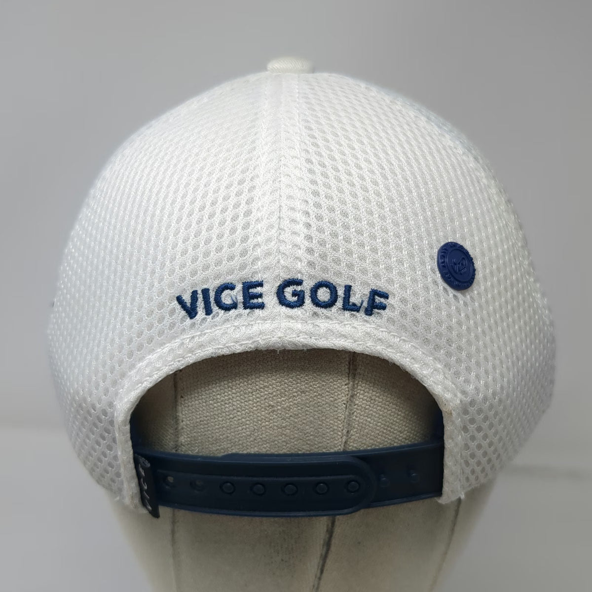Vice Golf Trucker Hat Gray White Blue One Size Mesh Back Snapback Squad Patch