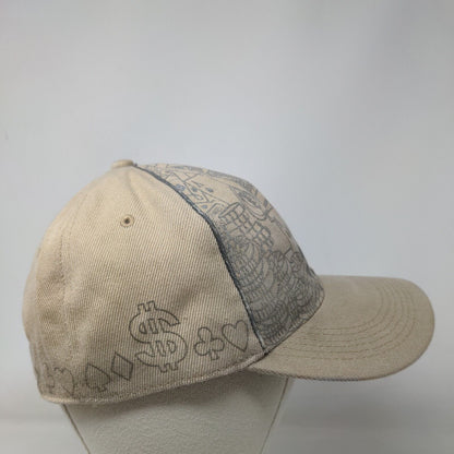 Benjamin Franklin Dollar Bill Fitted Hat Tan 7 1/2 Embroidered Vent Holes