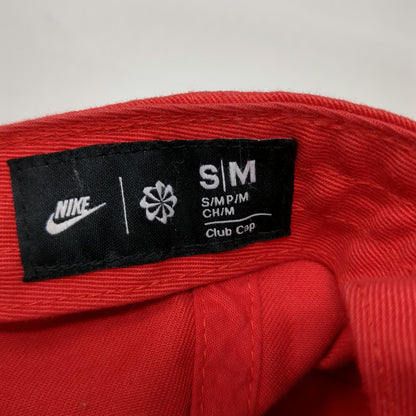 Nike Baseball Cap Red M Slideback Adjustable Cotton Hat Embroidered Swoosh Logo