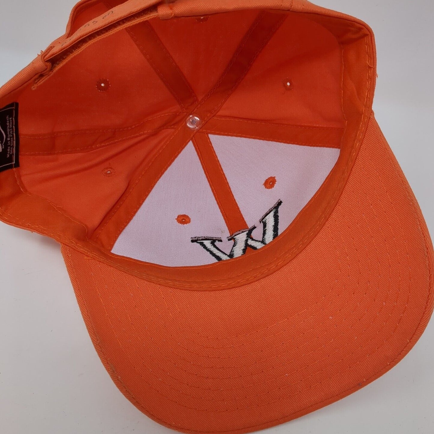 Letter W Strapback Hat Orange OS Adjustable Embroidered 6 Panel Outdoor Cap