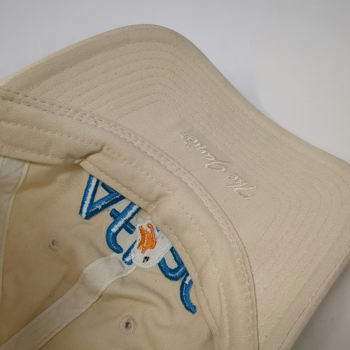 The Game Aflac Duck Logo Mascot Beige Baseball Cap One Size Hat Cotton Slideback
