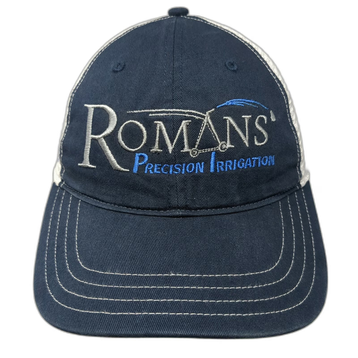 Richardson Trucker Hat Blue L Mesh Back Snapback Romans Precision Irrigation