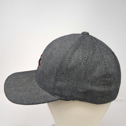 Rusty Baseball Cap Gray One Size Flexfit Embroidered Logo Surf Skate Wear Hat