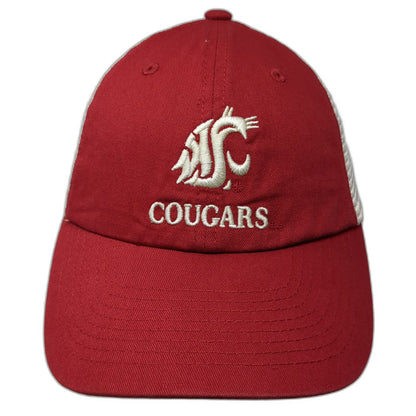 Captivating Washington State Cougars NCAA Red OSFM Trucker Hat Mesh Snapback WSU