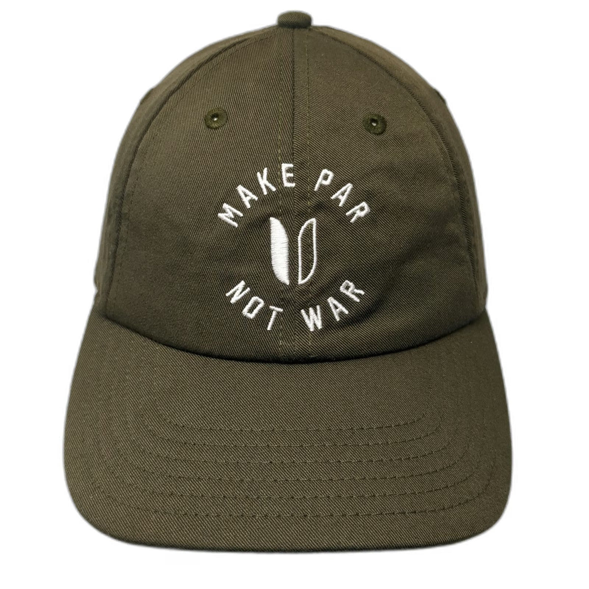 Linksoul Baseball Cap Green One Size Make Par Not War Golf Hat Slideback Strap