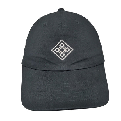 Unbranded Strapback Hat Black One Size Adjustable Embroidered 6 Panel Cotton