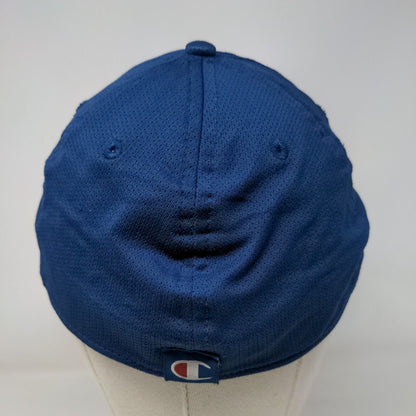 Champion Fitted Hat Blue L/XL Embroidered Solid 6 Panel Vent Holes