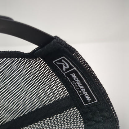 Rescue Snapback Trucker Hat Black One Size Adjustable Mesh Back Richardson
