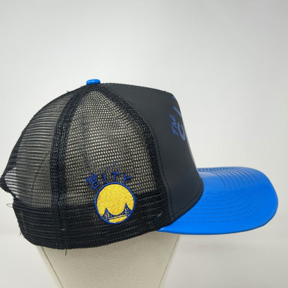 New Era Trucker Hat Black Blue L Golden State Warriors The City NBA Snapback