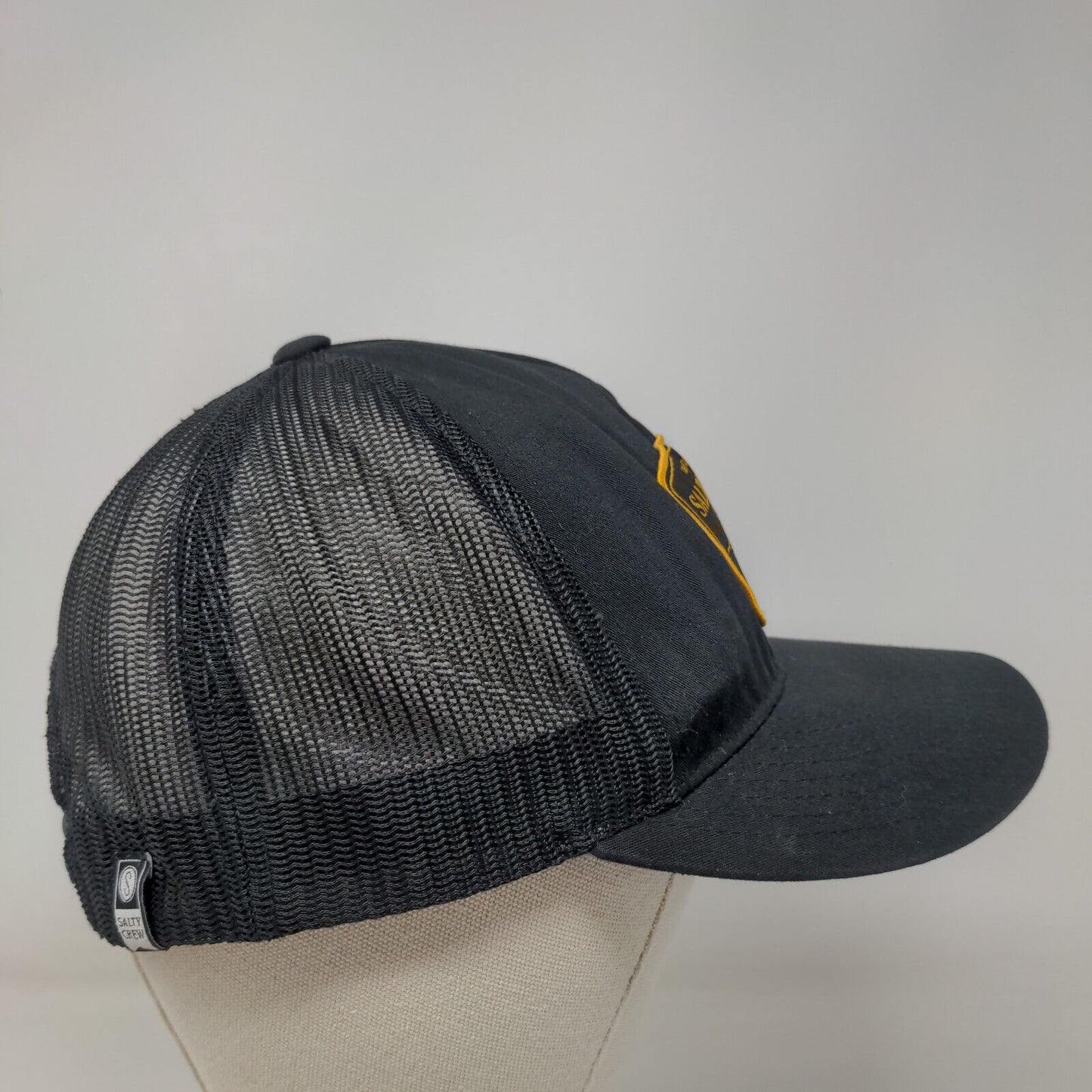 Find Refuge in The Sea Salty Crew Snapback Trucker Hat Black One Size Mesh Back