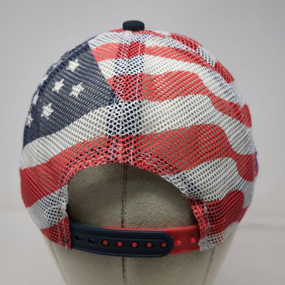 Farmers Insurance Trucker Hat Blue One Size American Flag Est 1928 Mesh Snapback