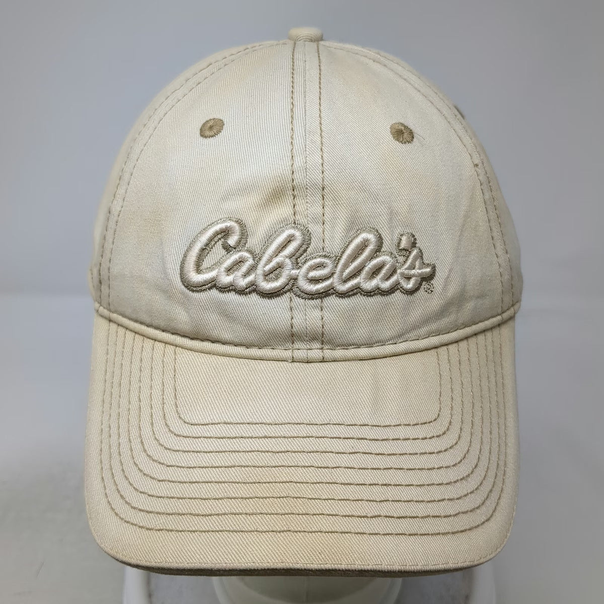 Cabela's Baseball Cap Beige One Size World's Foremost Outfitter Slideback Hat