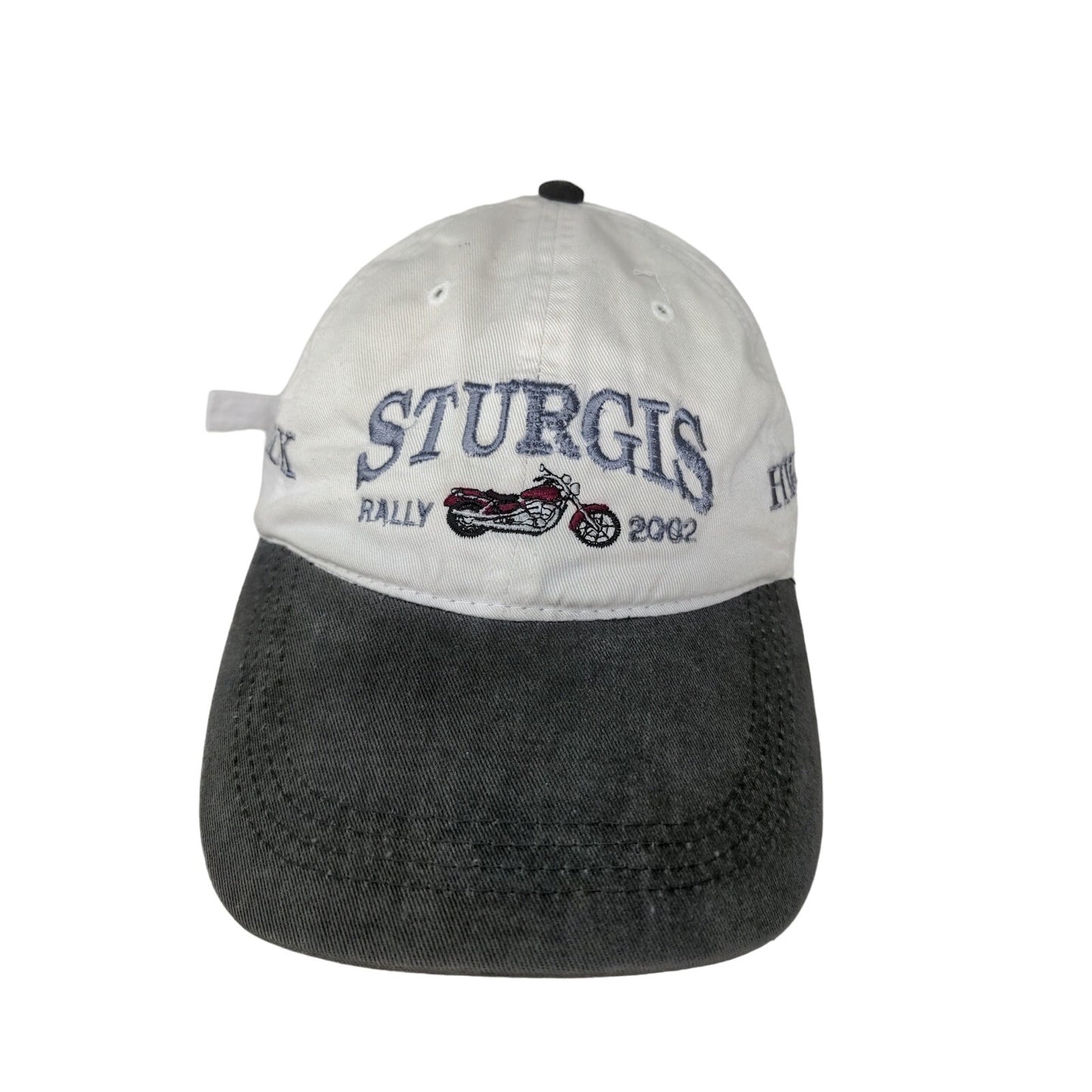 VTG Black Hills Sturgis Motorcycle Rally 2002 Slideback Hat White Embroidered