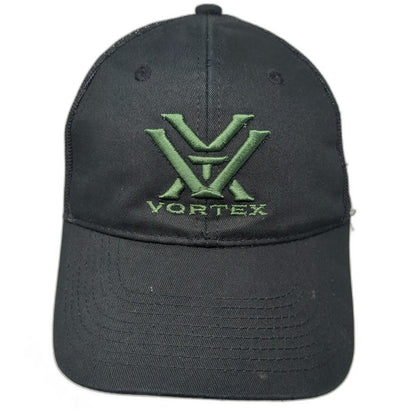 Vortex Trucker Hat Black One Size Mesh Back Snapback Embroidered Logo Optics