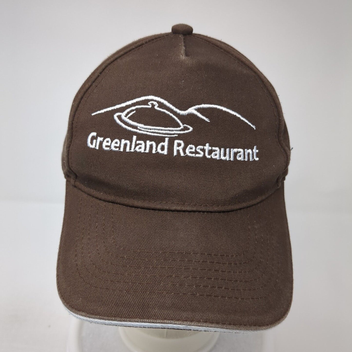 Greenland Restaurant Slideback Baseball Cap Brown OS Adjustable Embroidered