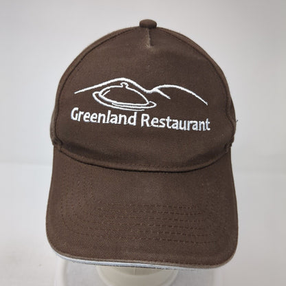 Greenland Restaurant Slideback Baseball Cap Brown OS Adjustable Embroidered