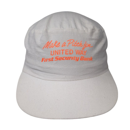 Make A Pitch For United Way First Security Bank Cadet Army Cap White OS Sportcap