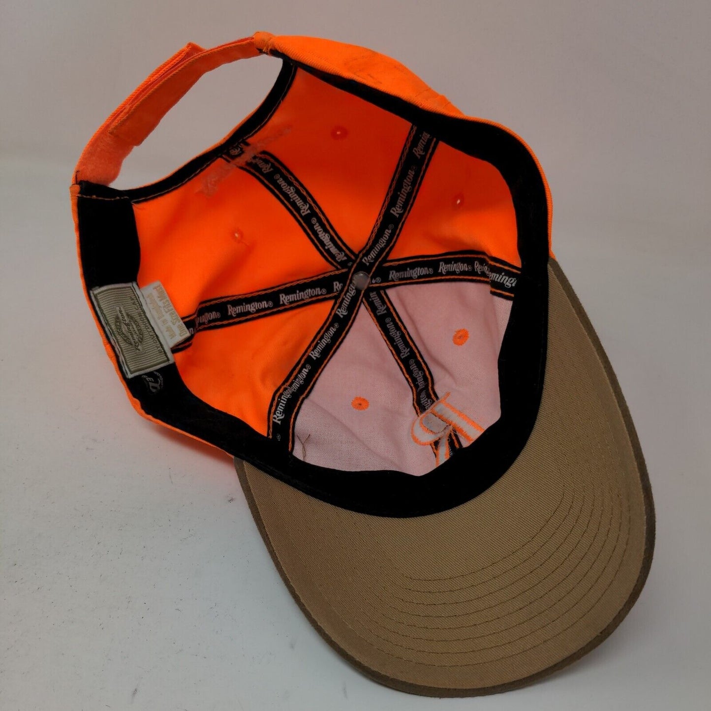 Remington Men's Strapback Hat Bright Orange Size OSFM Embroidered Logo