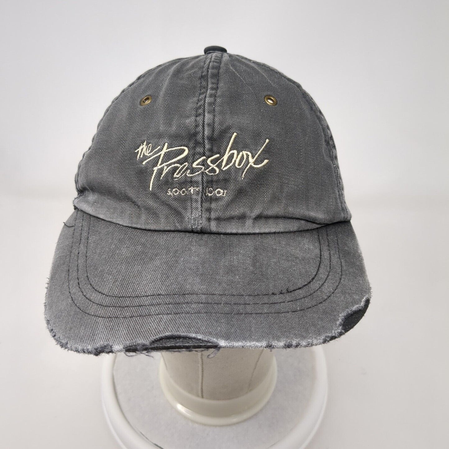 The Pressbox Slideback Hat Gray One Size Solid Adjustable Embroidered
