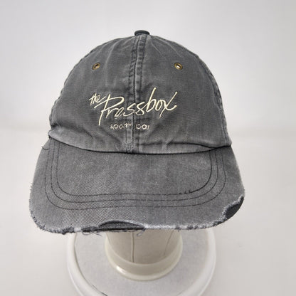 The Pressbox Slideback Hat Gray One Size Solid Adjustable Embroidered