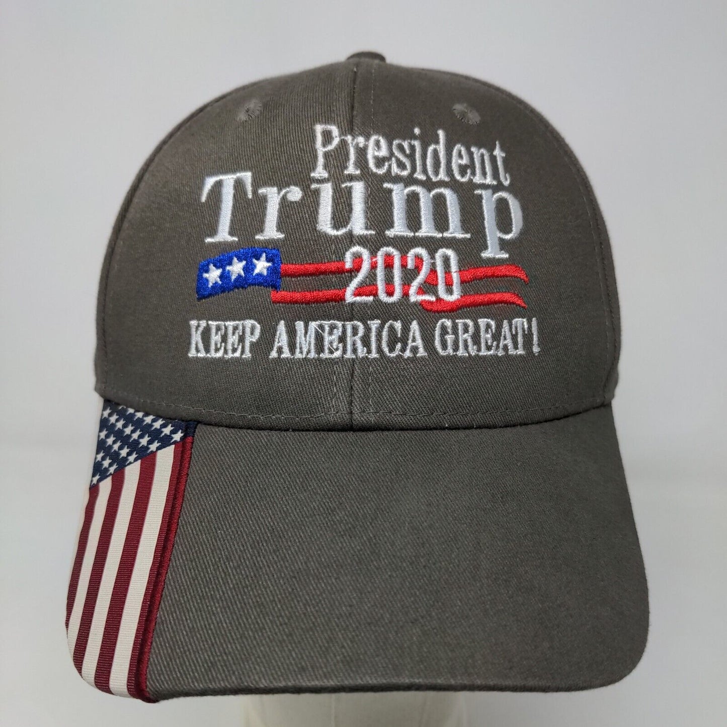 OC Sports Mens Strapback Hat Gray Size OSFM Embroidered 2020 Trump MAGA Politics