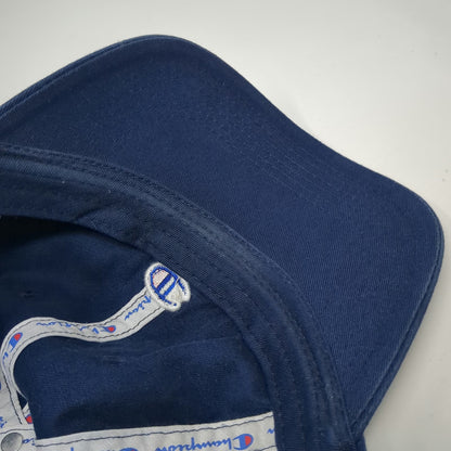 Champion Baseball Cap Blue White Red One Size Cotton Slideback Embroidered Hat