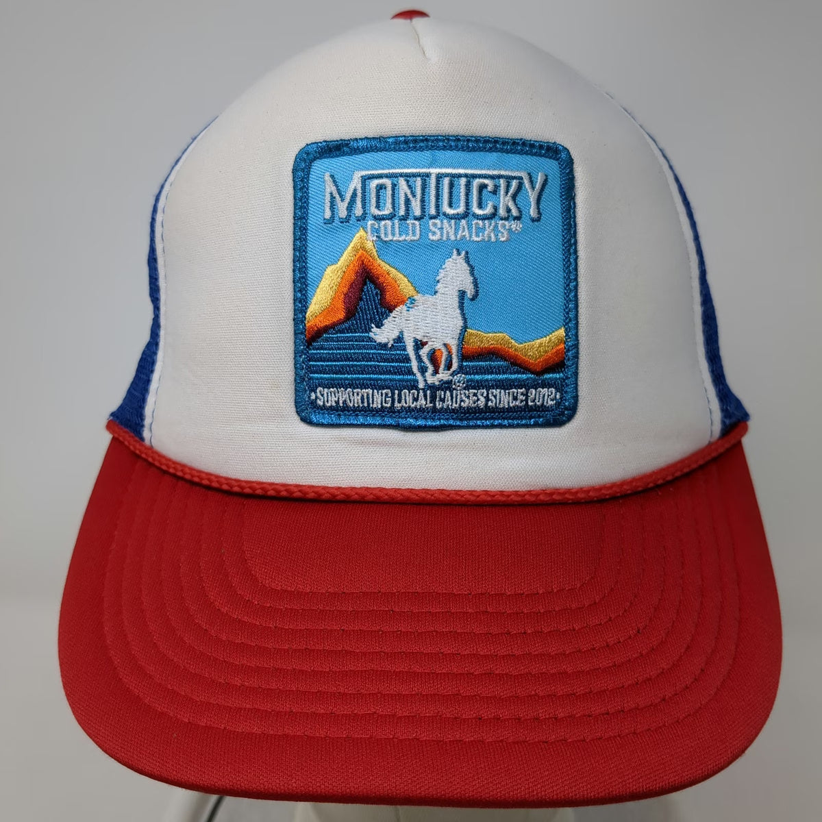 Cobra Trucker Hat White Montucky Cold Snacks Horse Patch Snapback Rope One Size