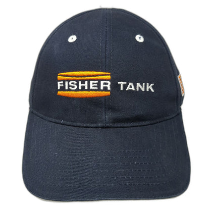 Fisher Tank Baseball Cap Blue Orange White One Size Employee Owned American Flag
