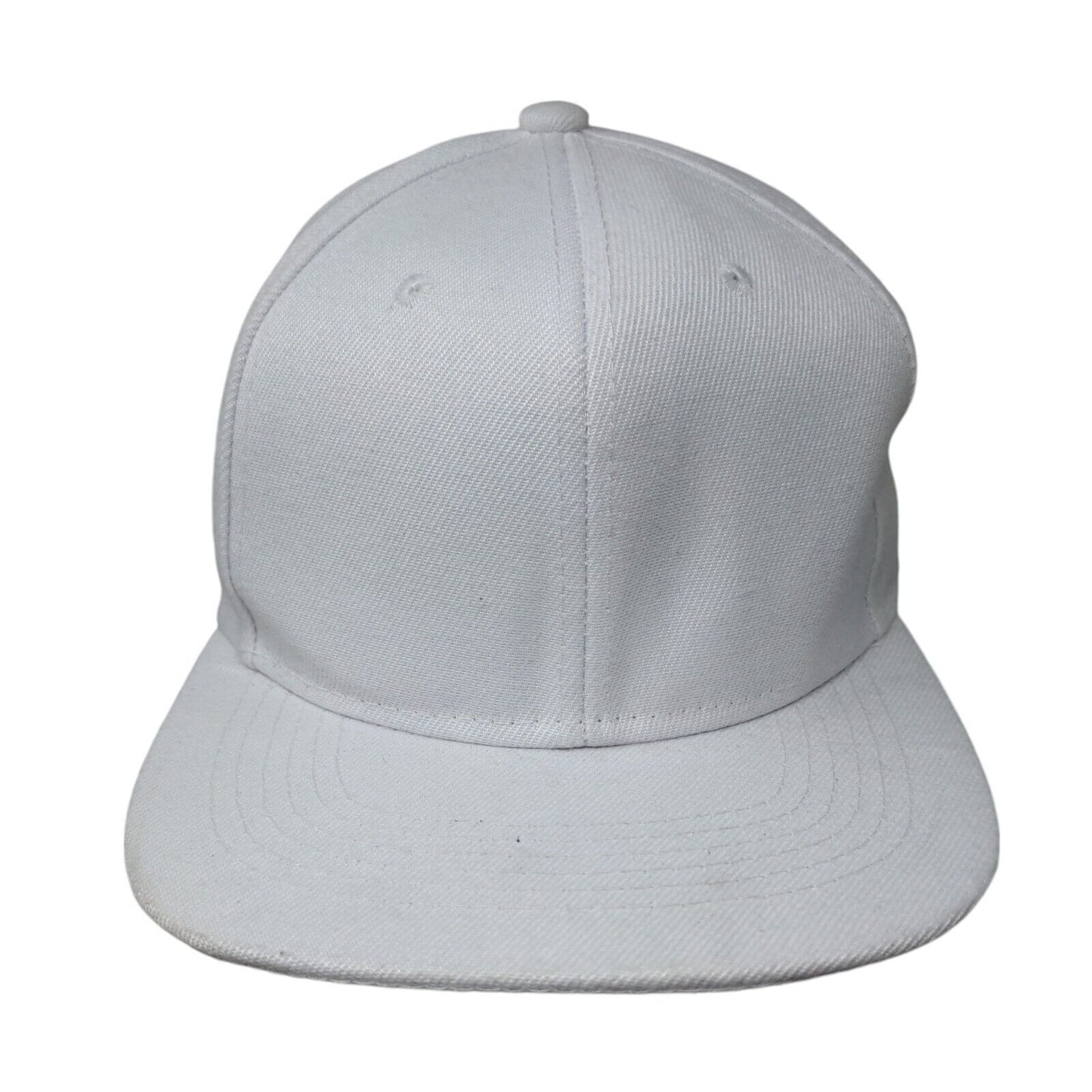 Unbranded Snapback Hat White One Size Adjustable Solid Blank 6 Panel