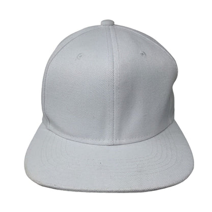 Unbranded Snapback Hat White One Size Adjustable Solid Blank 6 Panel